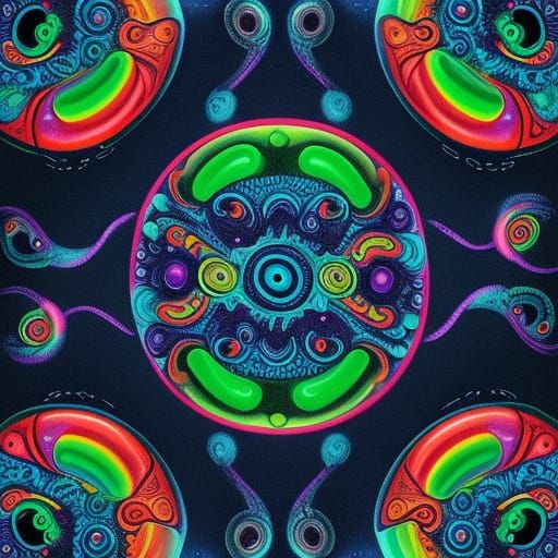 Silly Microbes in a Petri Dish, Surreal Close-Up