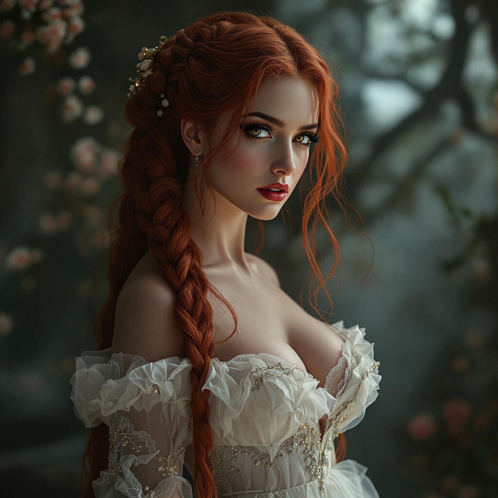 Vampiress Bride of Dracula in Victorian Gown