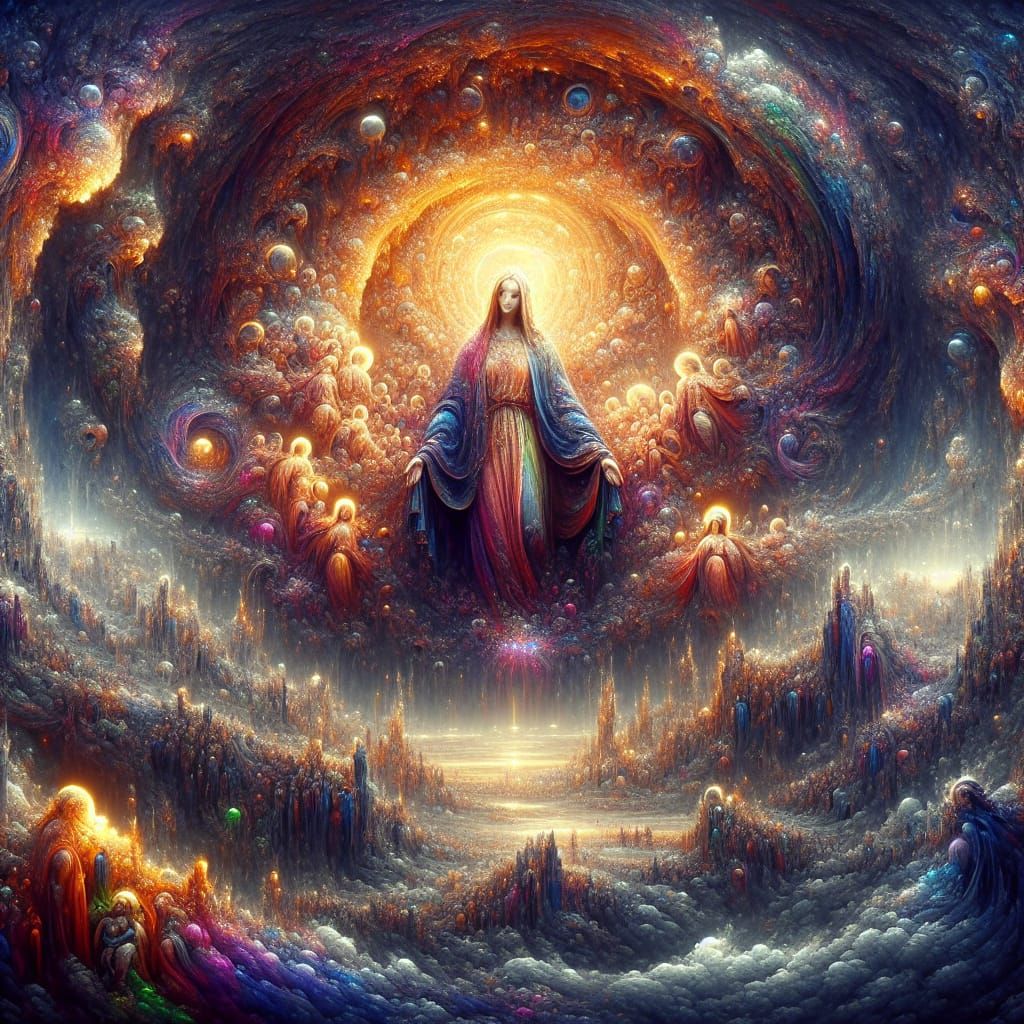 Fantastical Conception of Holy Mary in Matte Painting