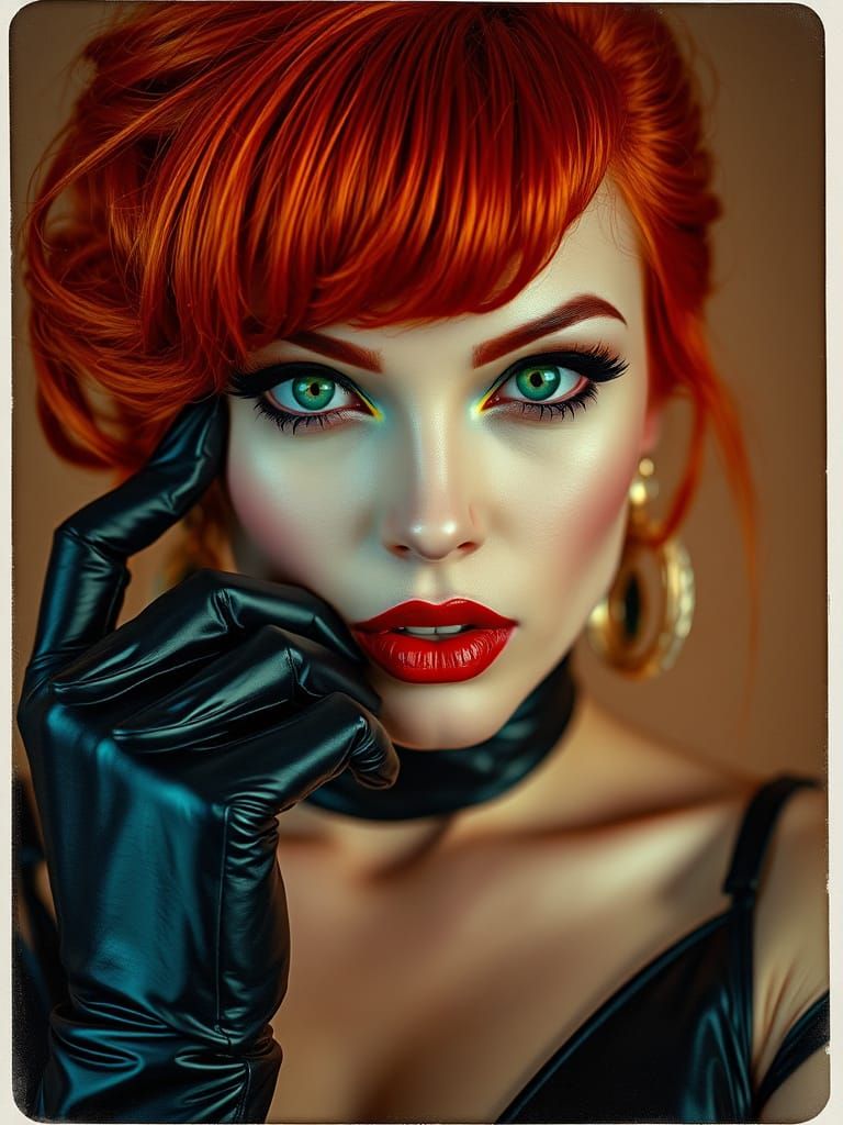 Androgynous Redhead Drag Queen Portraits in Hyperrealistic S...