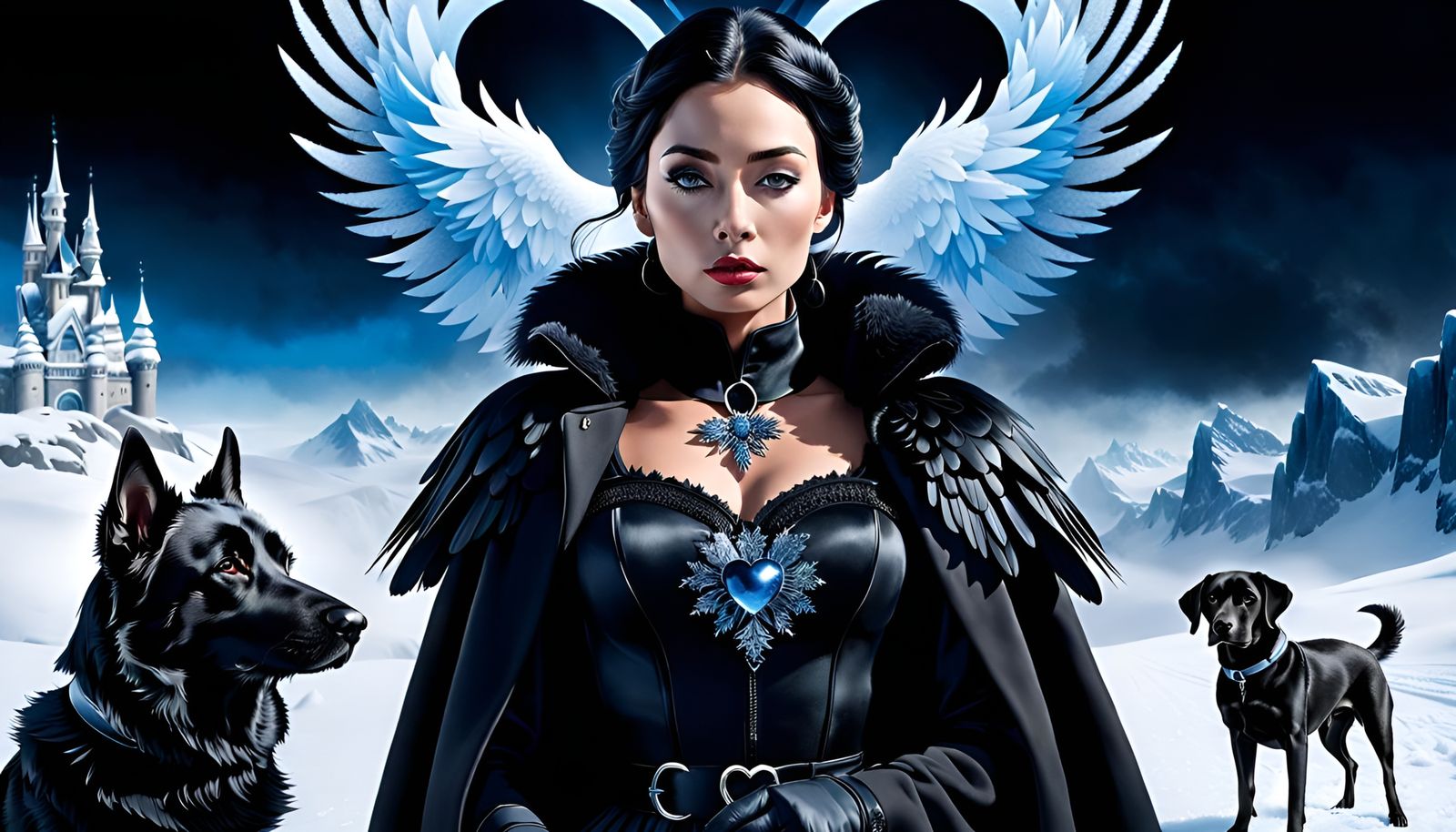 Double Exposure: Frozen Heart, Raven, and Dog