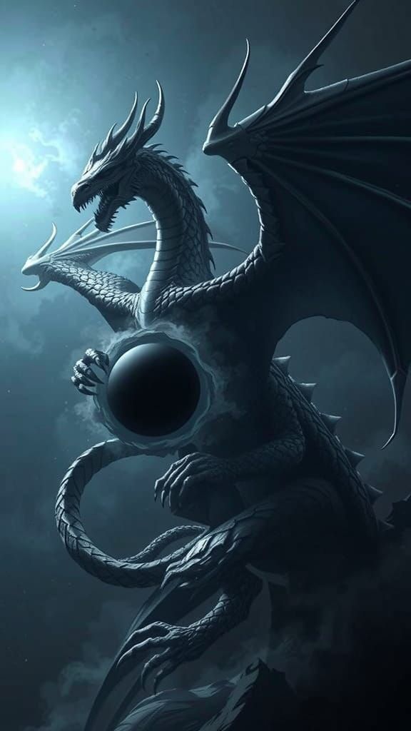 Cosmic Void Dragon in Heavy Shadows