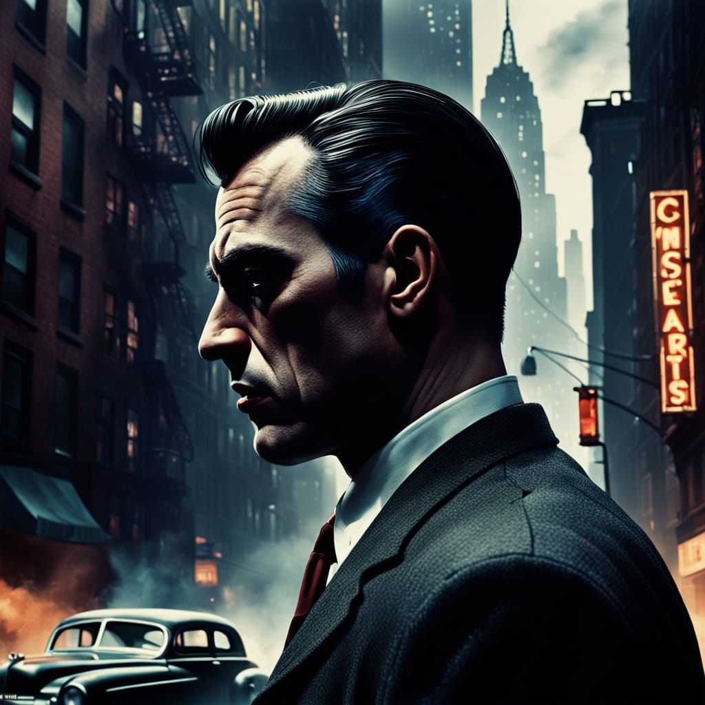 Gangster in 1940s New York: A Film Noir Portrait