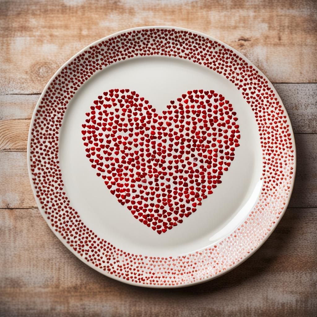 Heart Pattern Ceramic Plate, Professional Photography