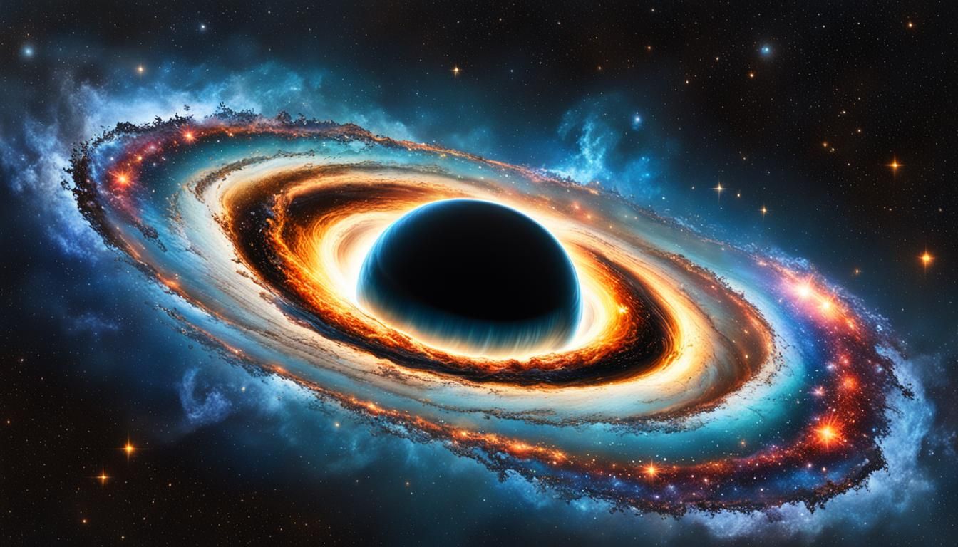 Galactic Eclipse with Black Hole in Hyperrealistic Style