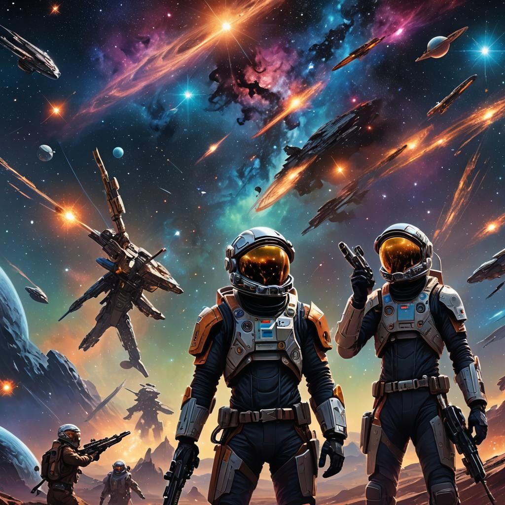 Intricate Wanted Poster Concept Art in Space