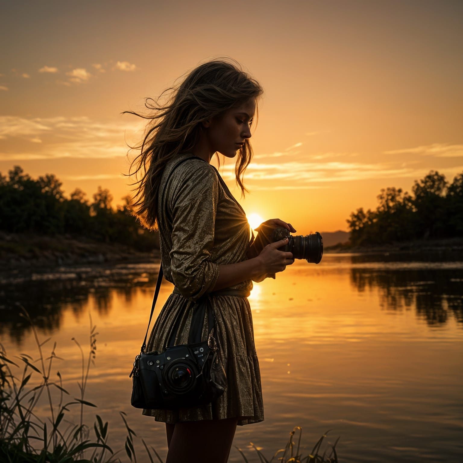 Photographer Captures Sunset With Shimmering Camera Lens
