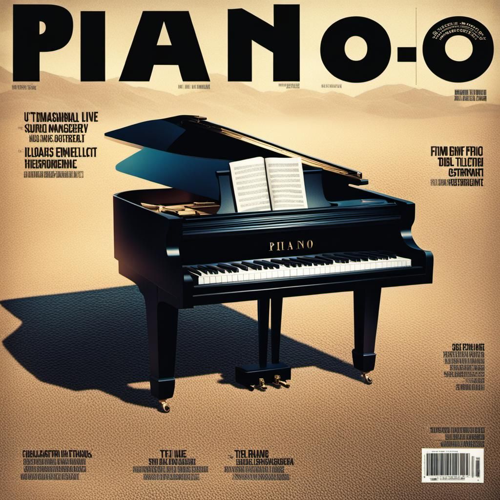 Piano Magazine Cover in Cinematic Style