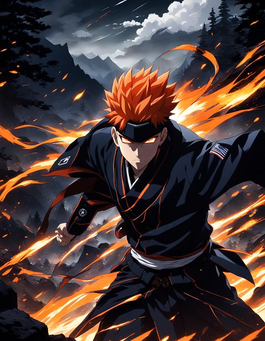 Pain (Nagato) in Anime Style Action Pose