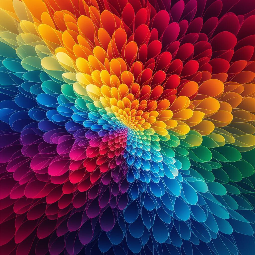 Vibrant Abstract Composition with Blending Gradients and Mov...