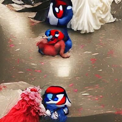 Red and Blue Abstract Fusion