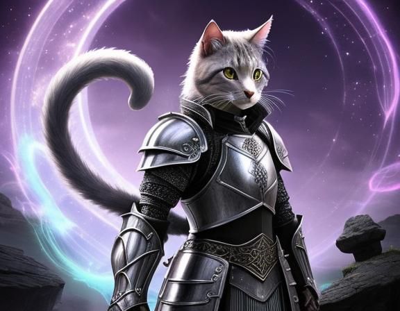 Ethereal Celtic Cat in Armor