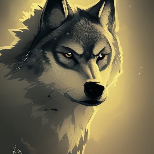 Steampunk Wolf Portrait in Hyperdetailed Lighting