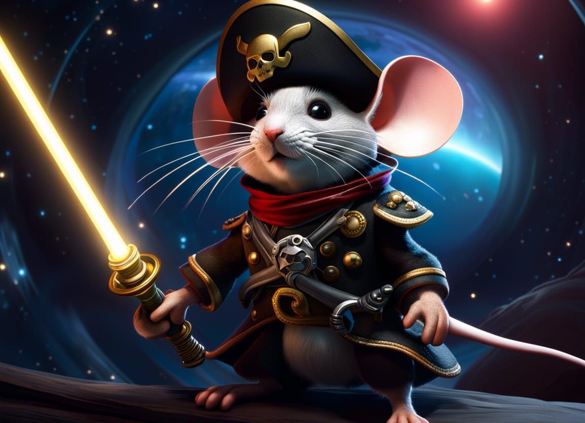Mouse Space Pirate with Lightsaber