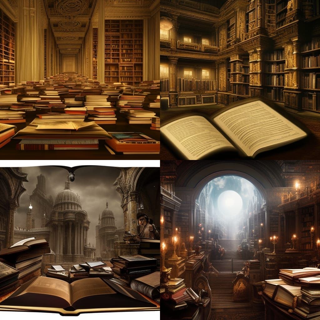 Epic Books in Dramatic Digital Matte Painting