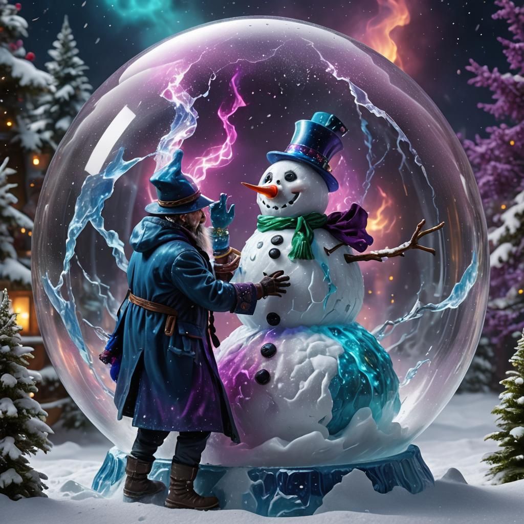 Mad Sorcerer's Snowman in Psychedelic Blizzard