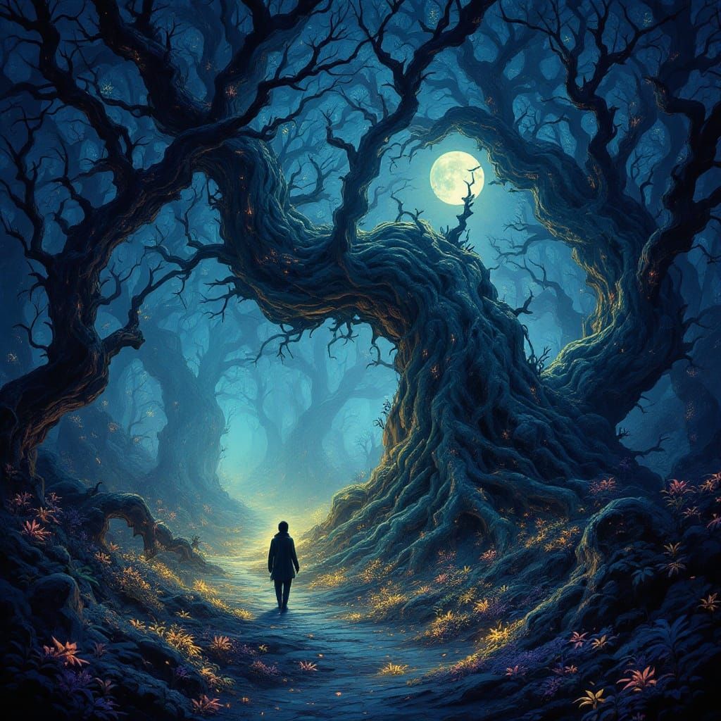 Ethereal Surrealist Forest Landscape