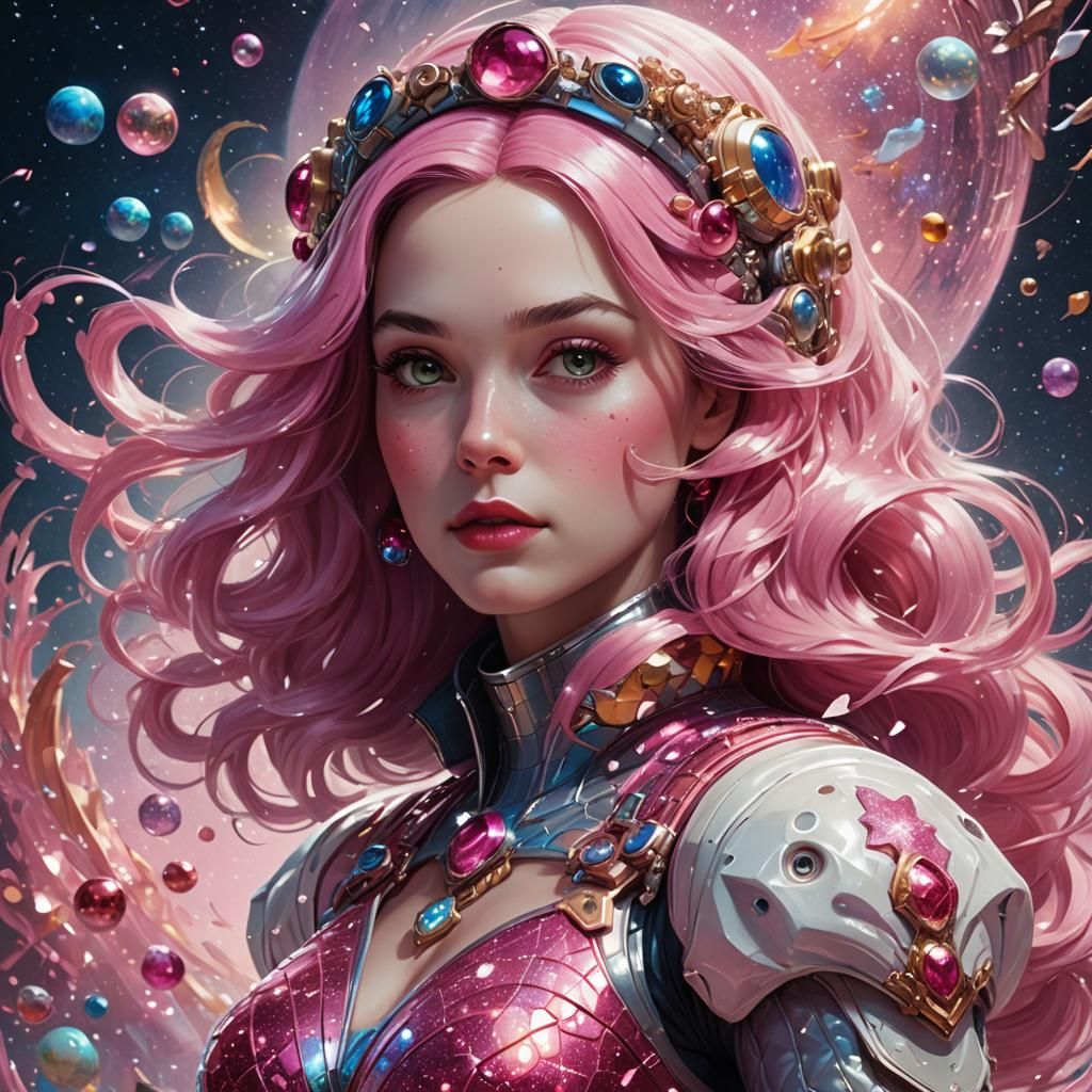 Snow White Space Mermaid Art in Artgerm Style