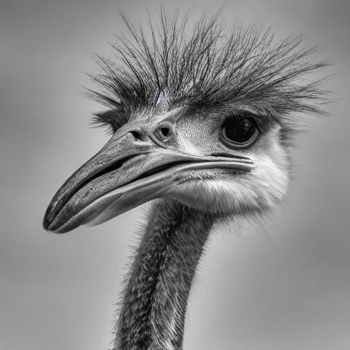 Ostrich in Cracked Earth: Hyperrealistic Wildlife Photograph...