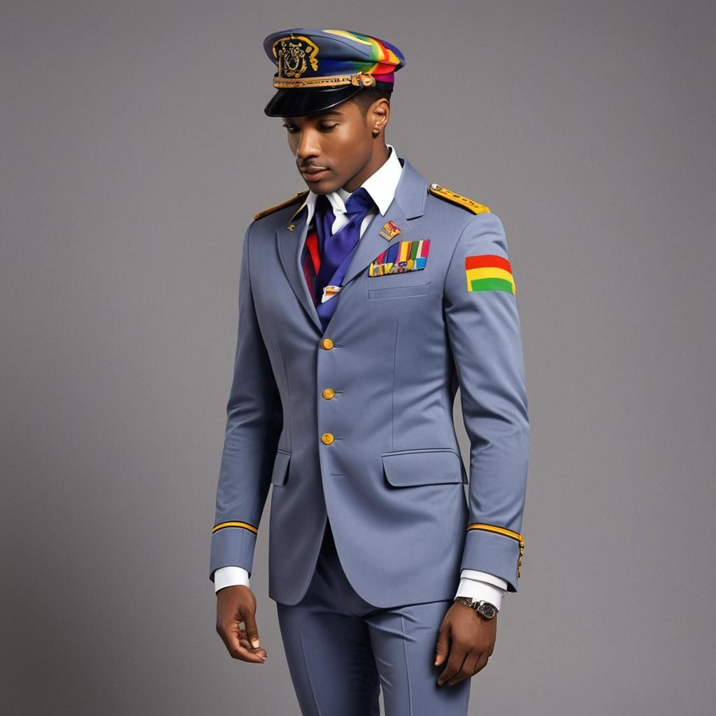 Gay Prince in Pride Colors as Air Steward