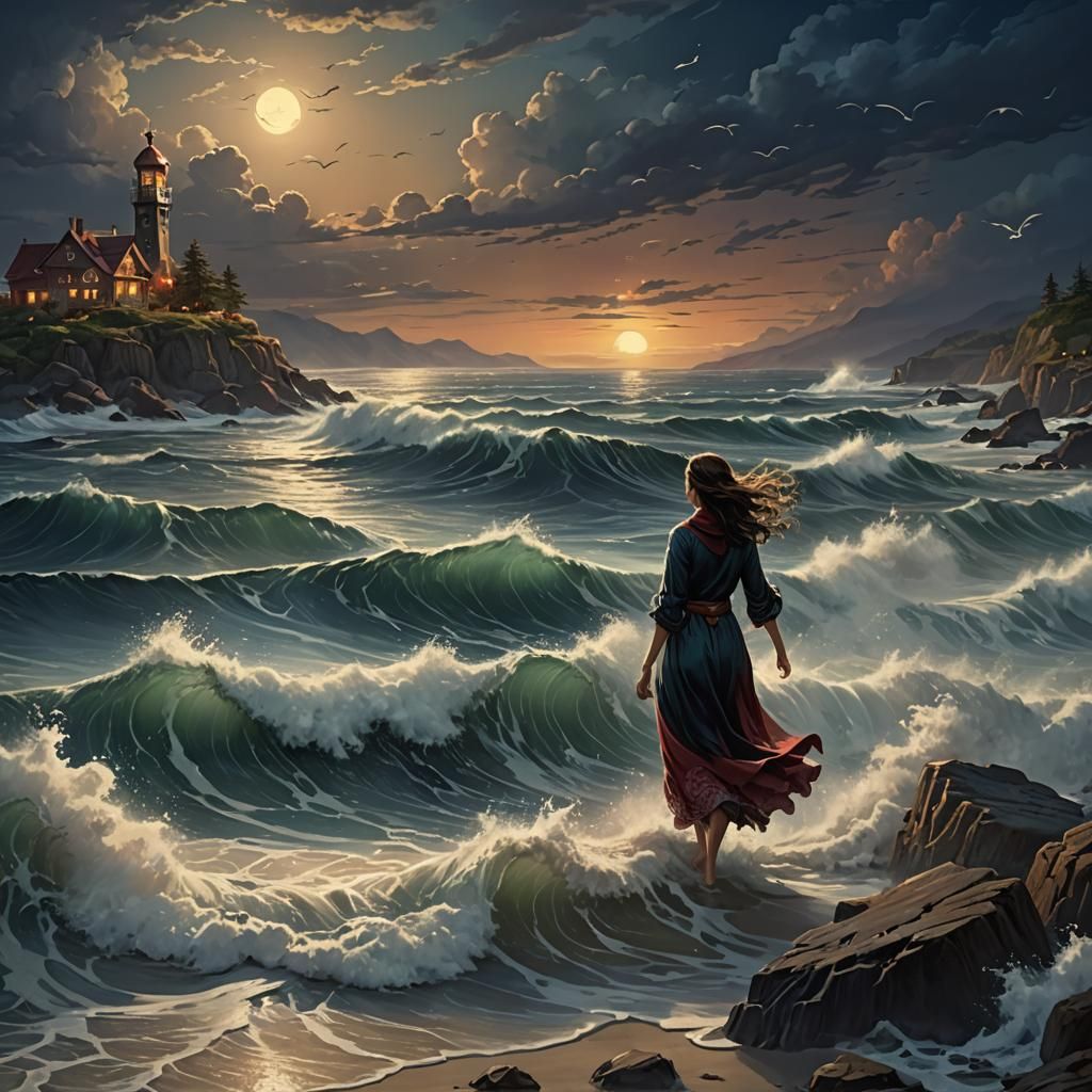 Night Watchman Shore: Detailed Matte Painting