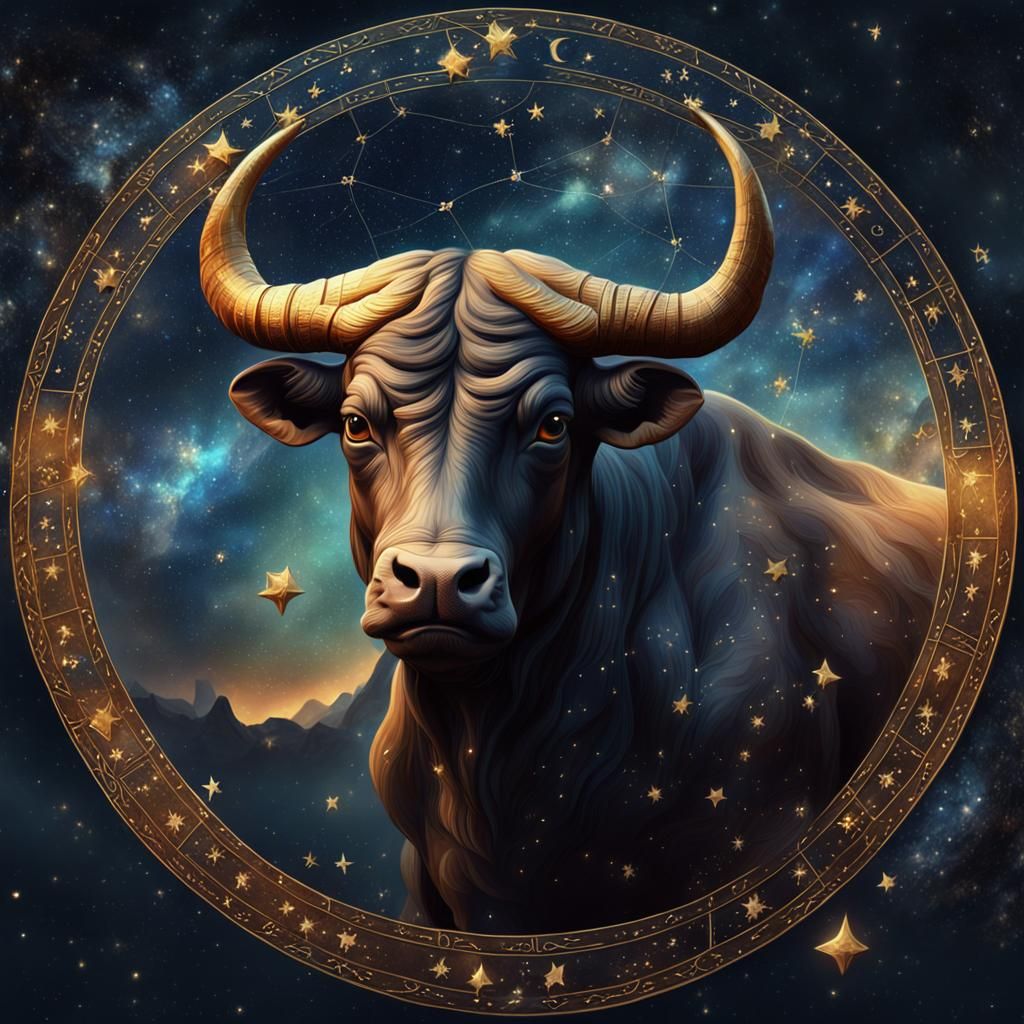Taurus Zodiac Sign as Detailed Matte Painting
