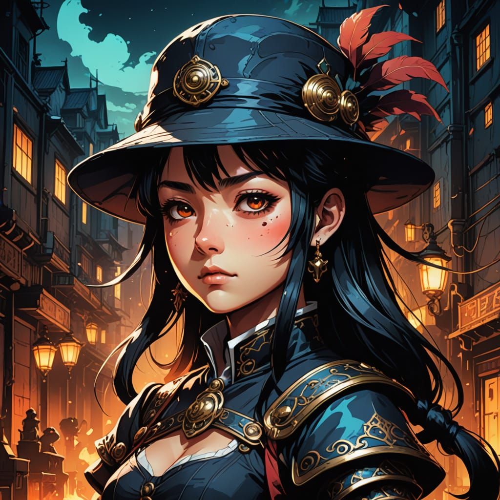 Surrealism Female Dwarf Aristocrat in Vibrant, Stylized Anim...