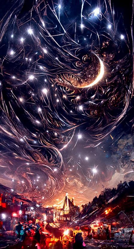 Hyperdetailed Starry Night Sky as Matte Painting