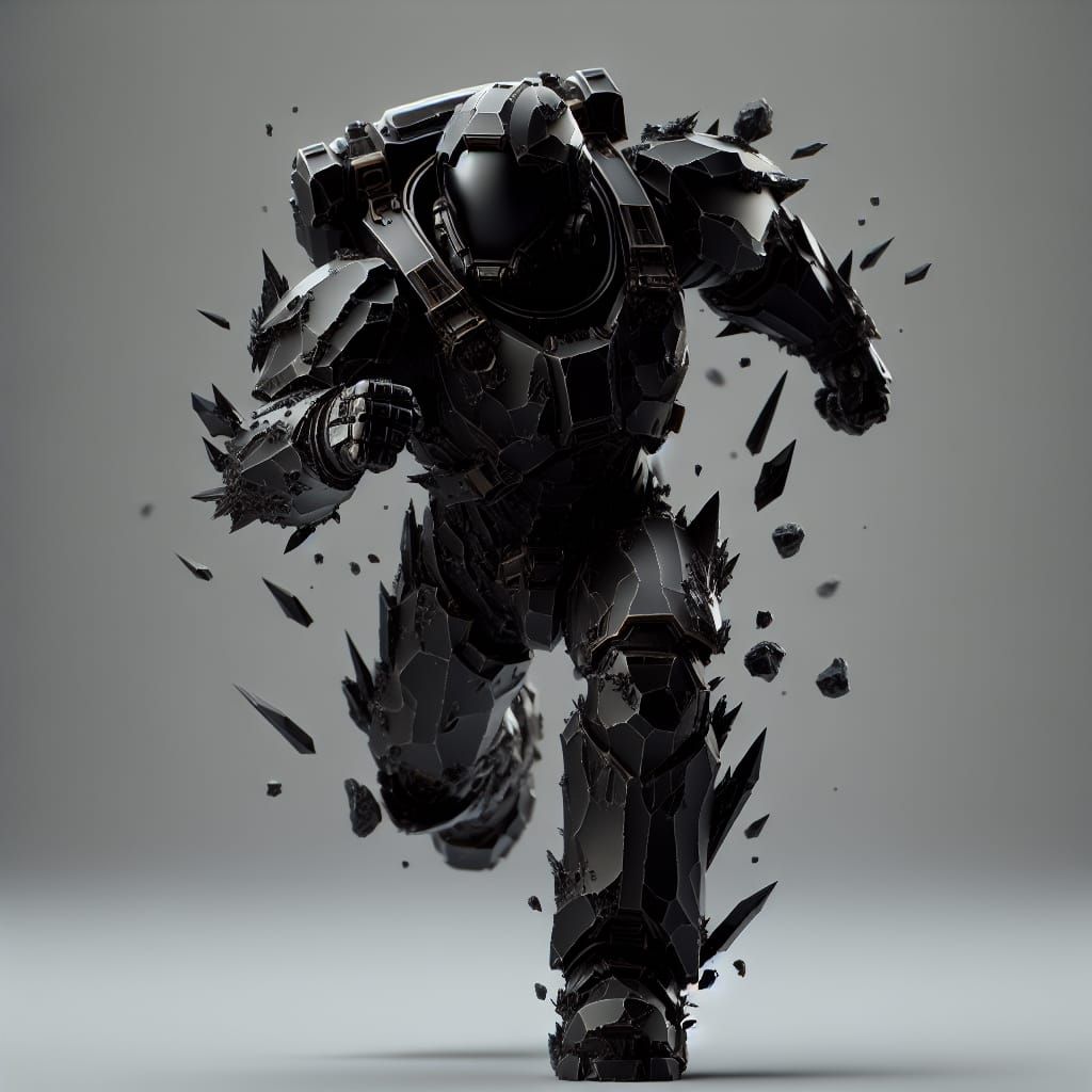 Obsidian Space Marine in Action Pose