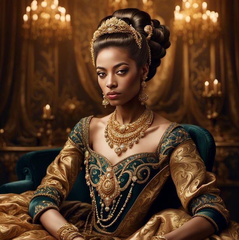 Detailed Portrait of a Woman with Jewelry