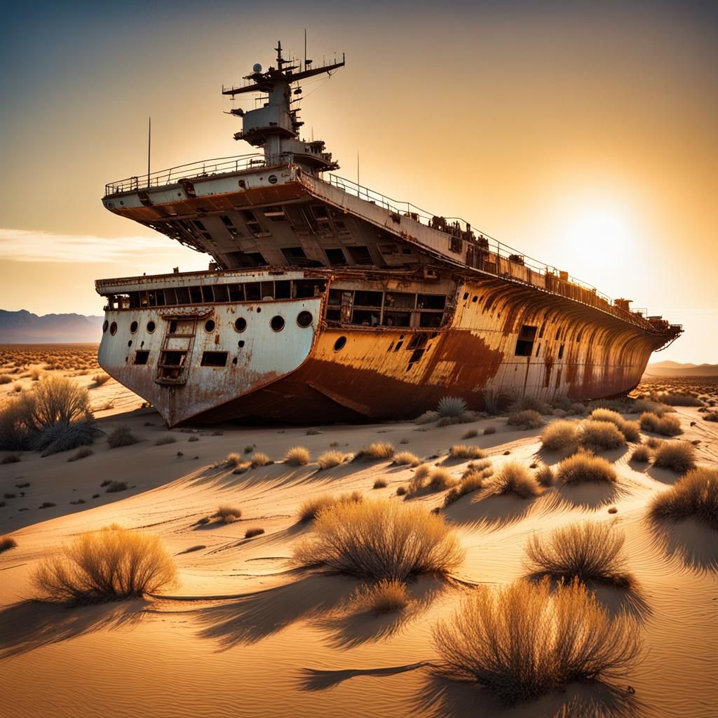 Abandoned Aircraft Carrier in Arizona Desert