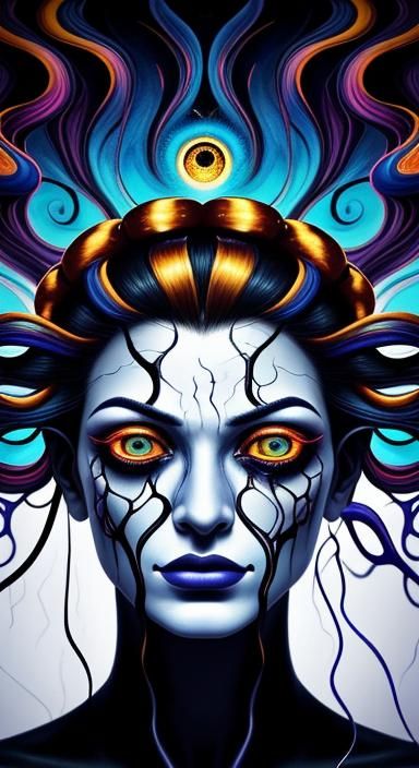 Surreal Face Portrait in Vibrant Colors