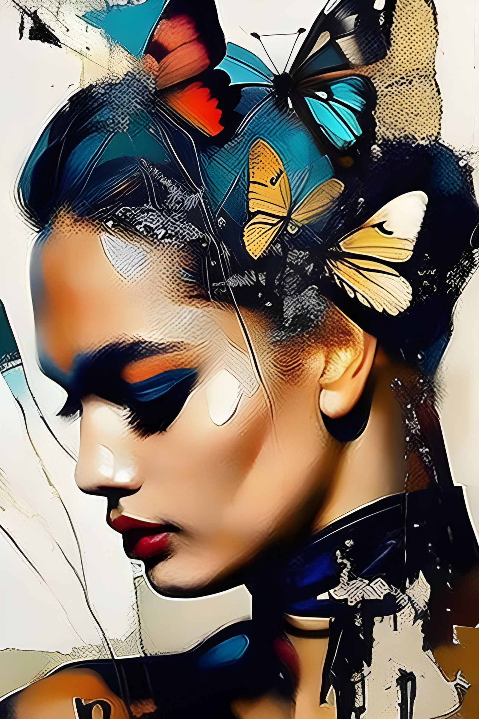 Female Portrait Paint Splash 085