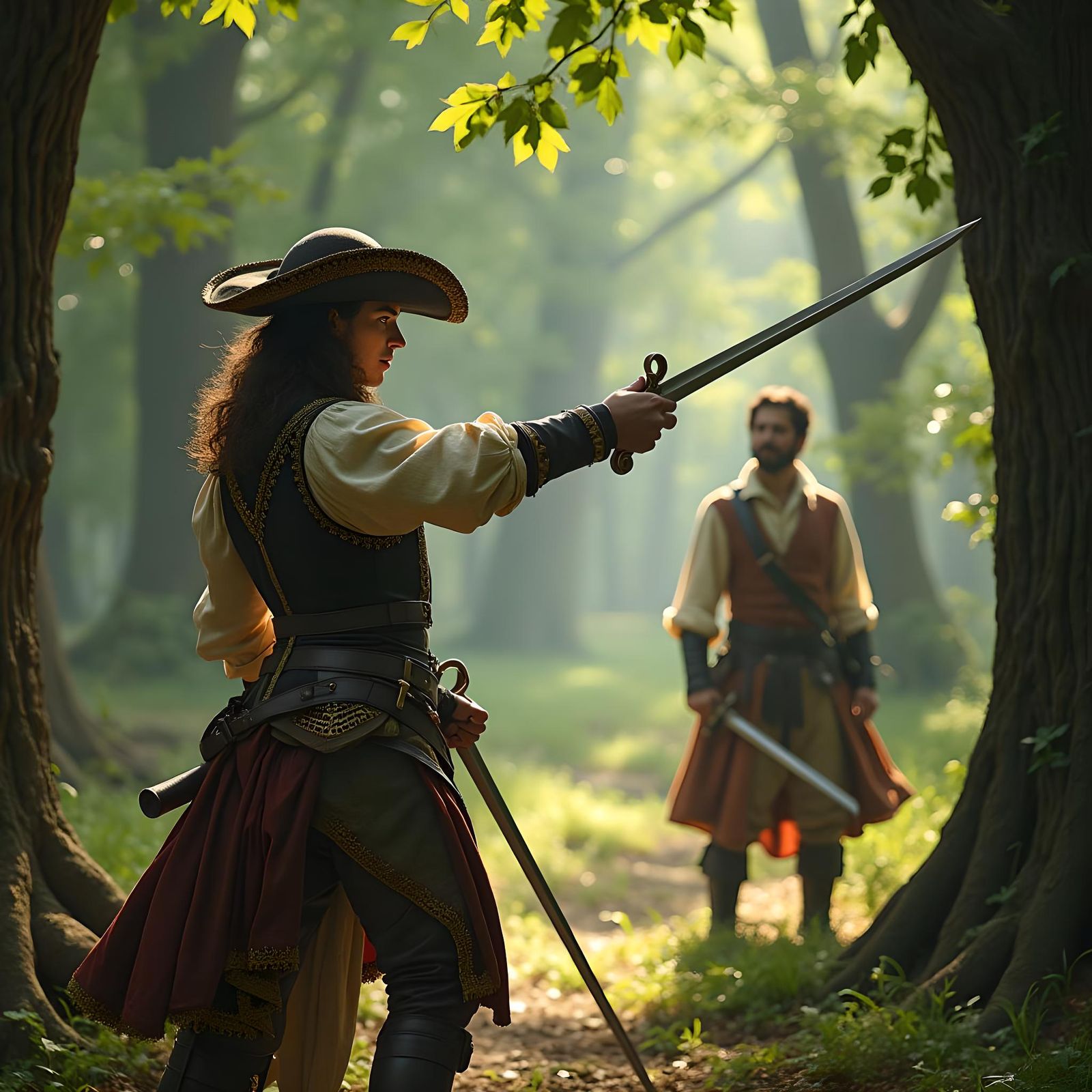 Musketeer Interrupted: Duel in the Forest, Romanticism Style