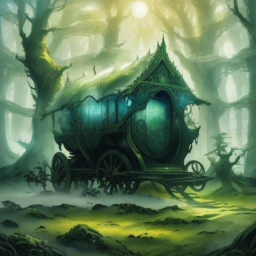 Mystical Celtic Dreamer Portrait in Watercolor Style