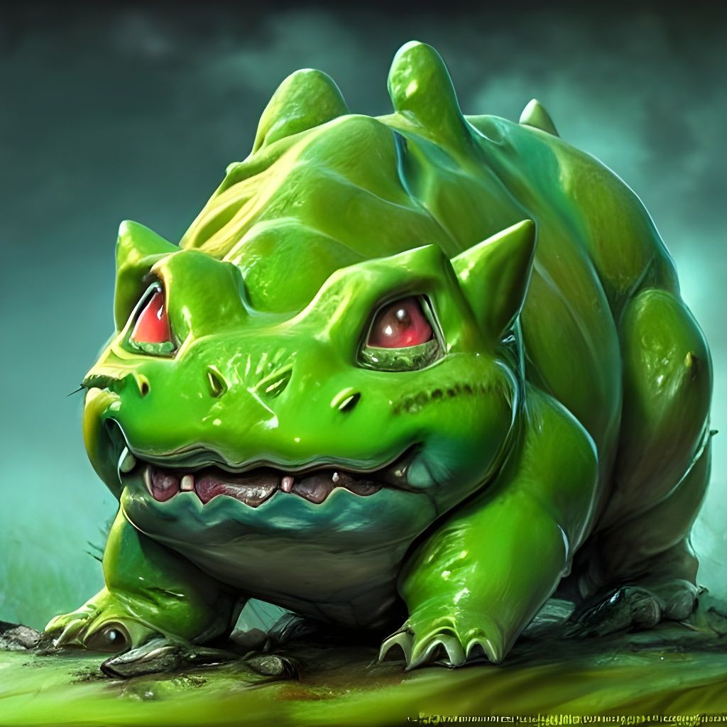 Bulbasaur Concept Art in Matte Painting Style