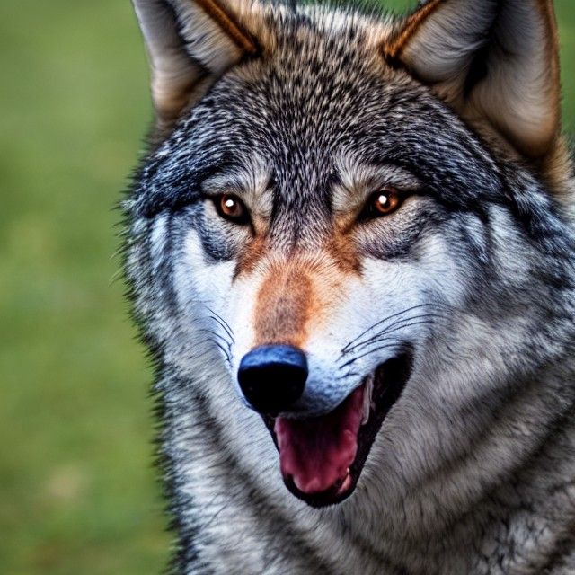 Smiling Wolf Portrait