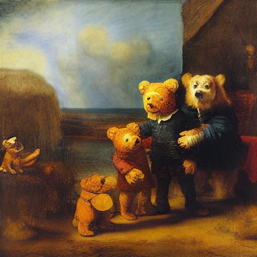 Teddy Bear's Sci-Fi Adventure: Baroque Style