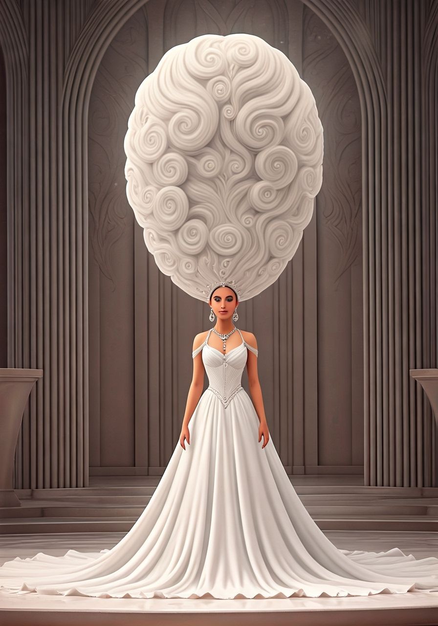 Princess Jasmine's Cloud Hairstyle in White Silk