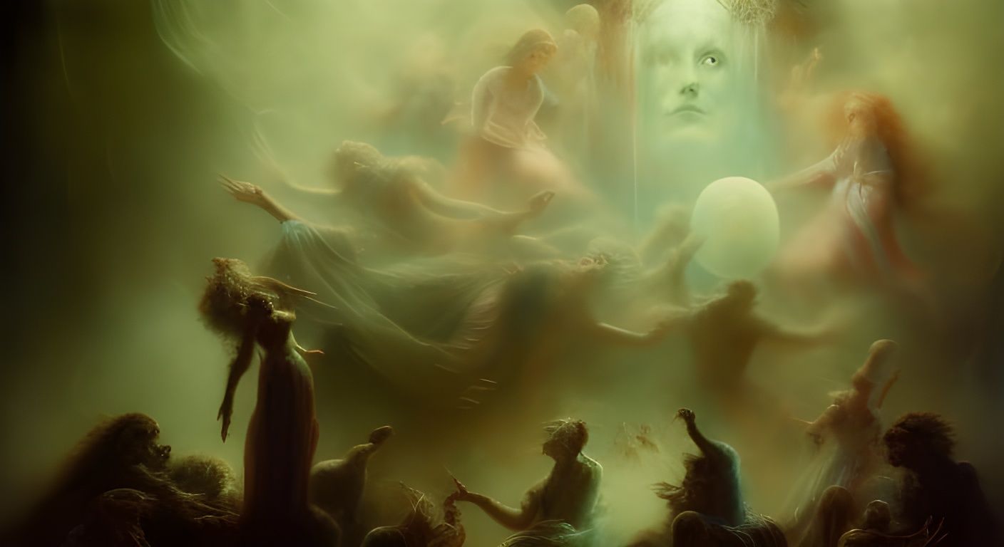 Cosmic Gathering of Ghosts in Rococo Style