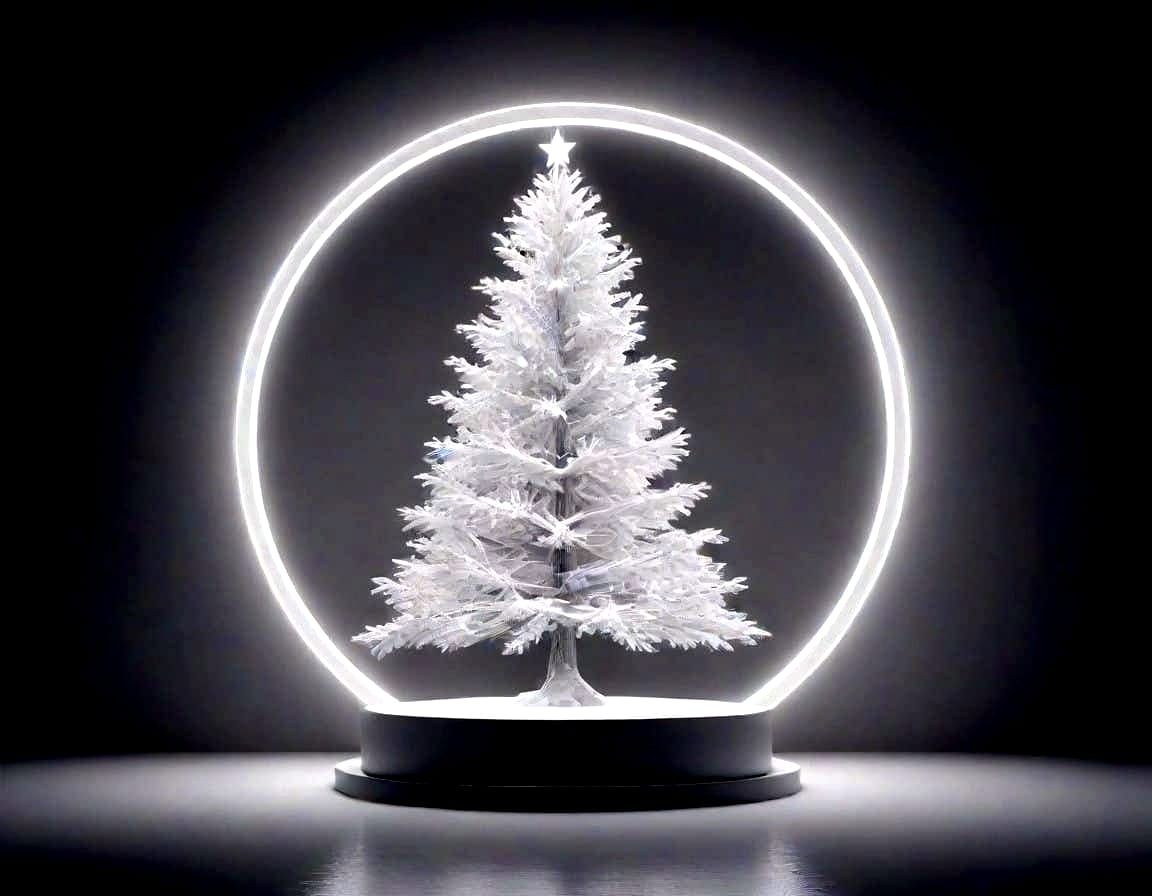 Glowing Christmas Tree in a Magical Neon Circle