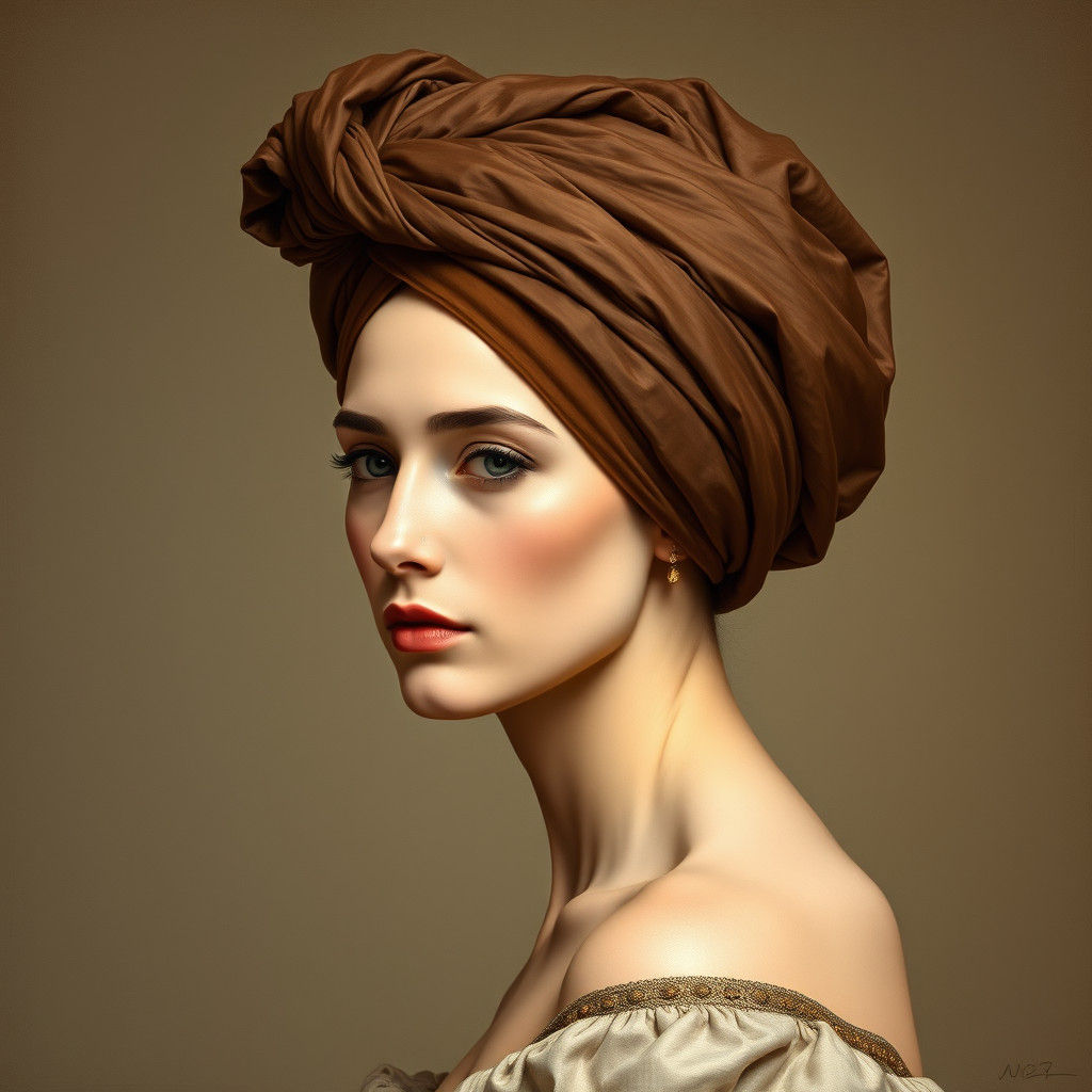 Woman in Turban, Neoclassical Portrait