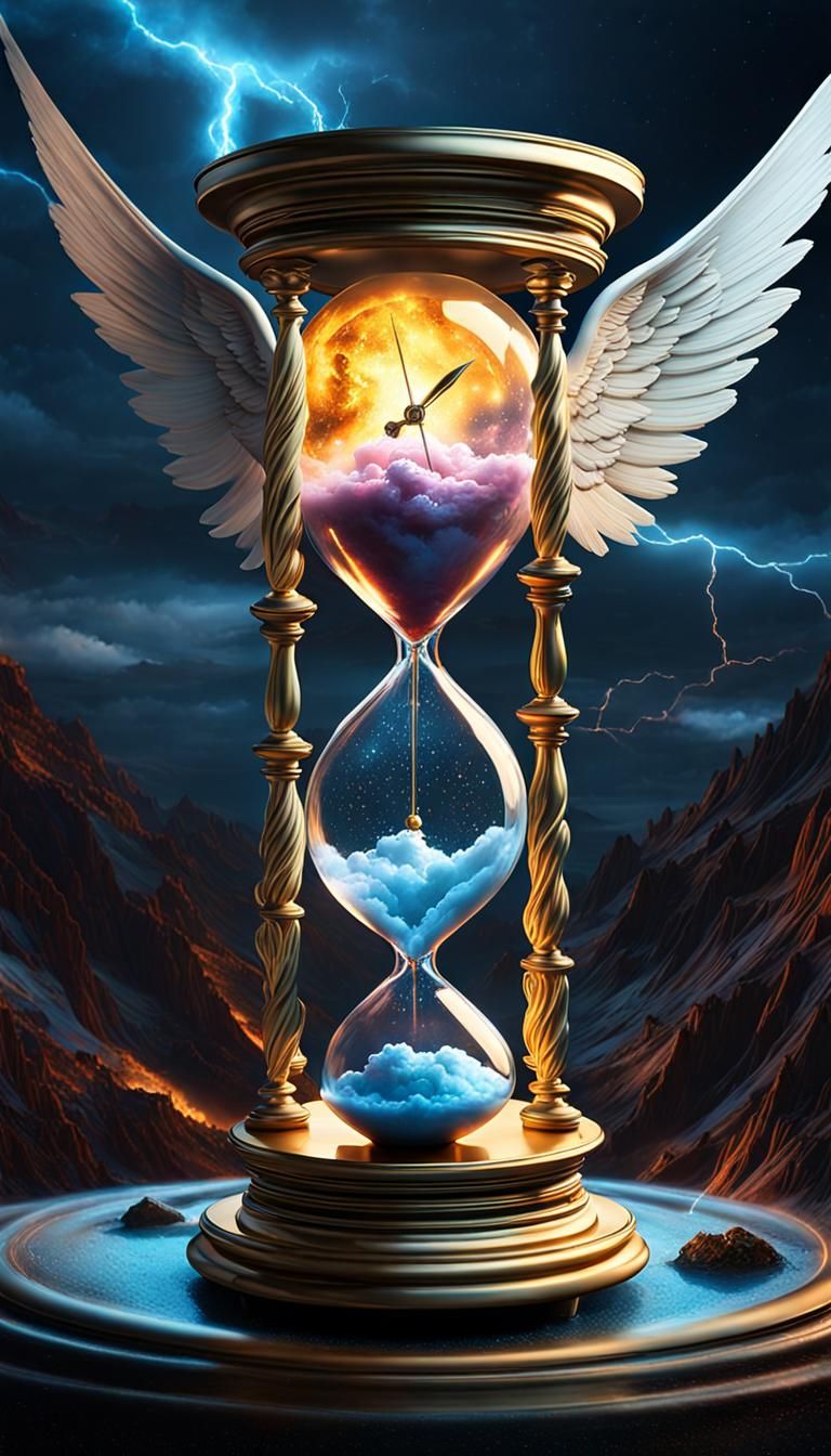 Hourglass Galaxy: A Surreal Time Illusion