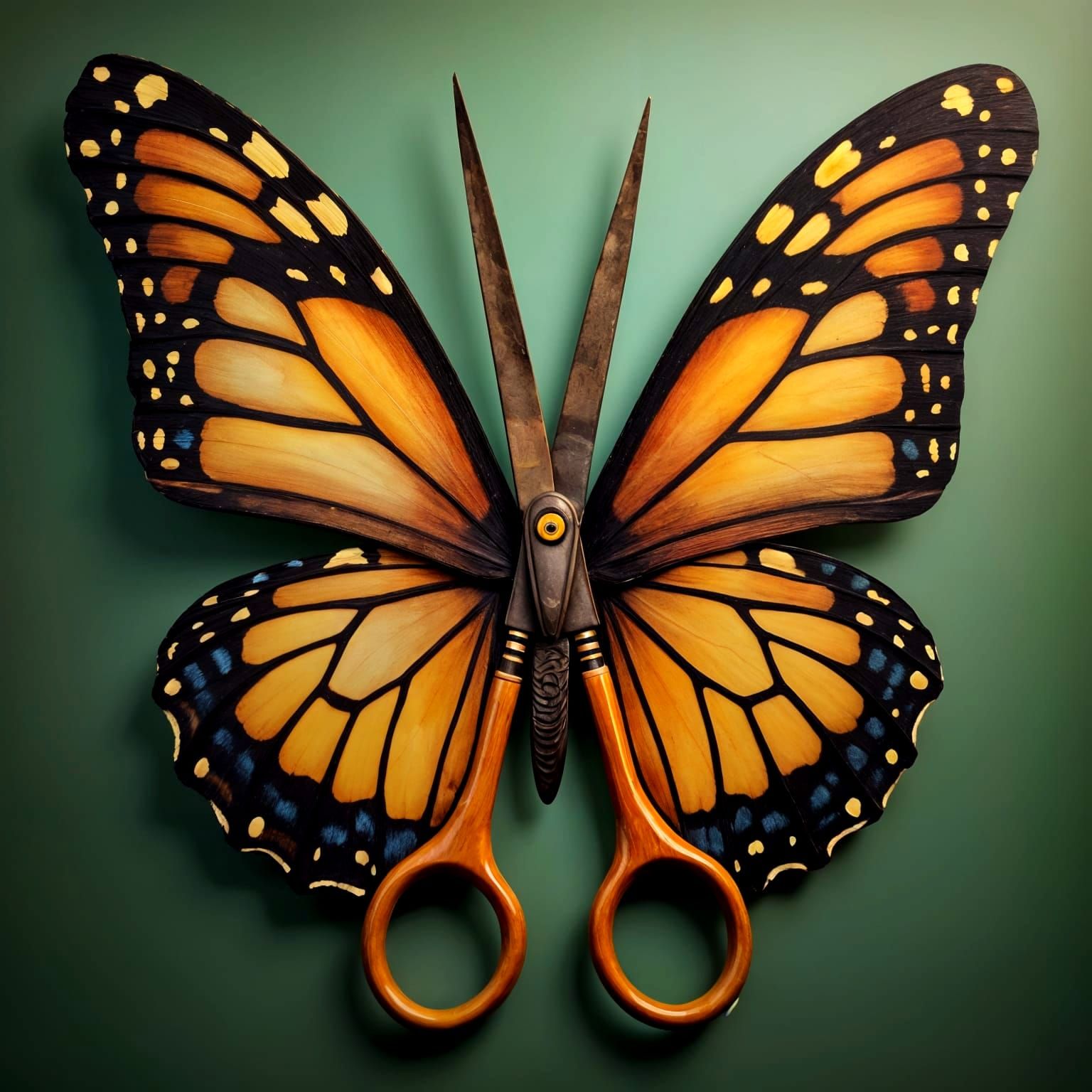Scissors Transformed with Delicate Butterfly Wings