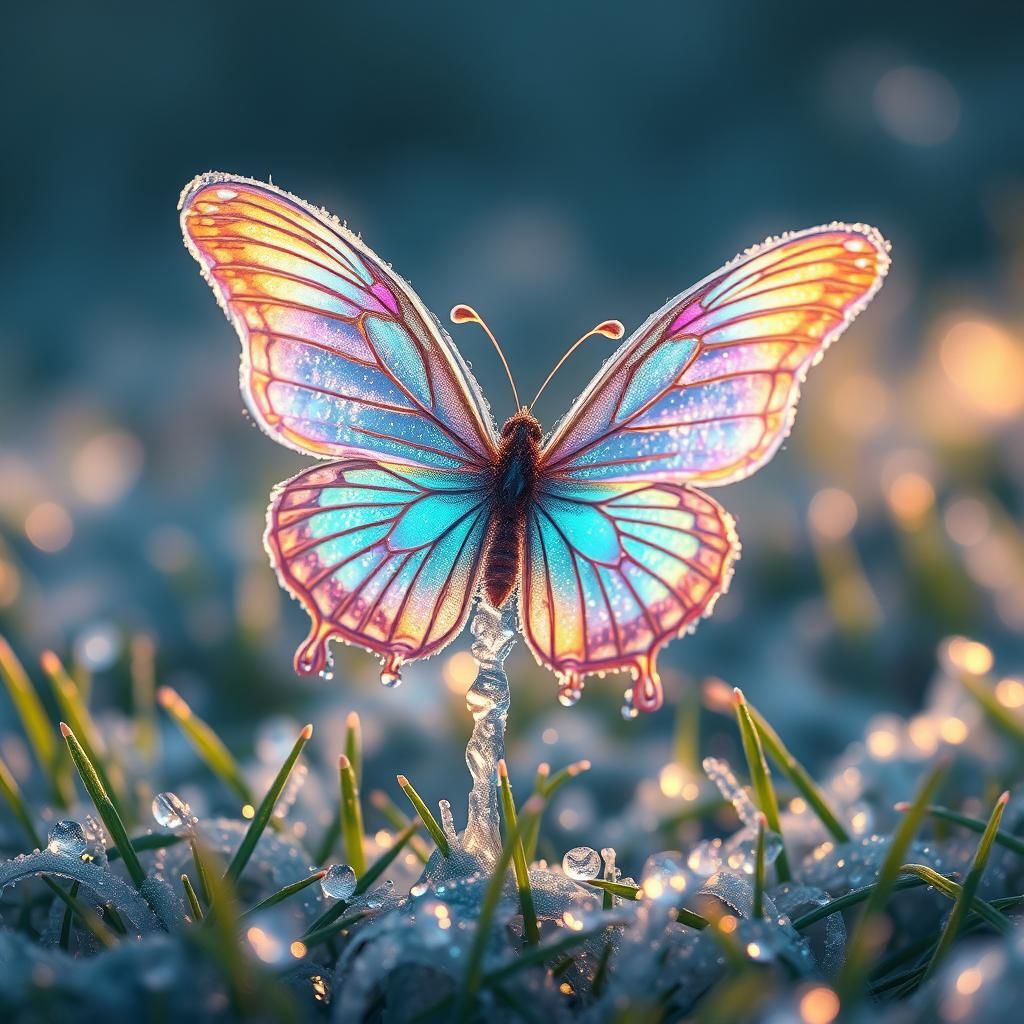 Frozen Butterfly Melts in Dreamlike Environment