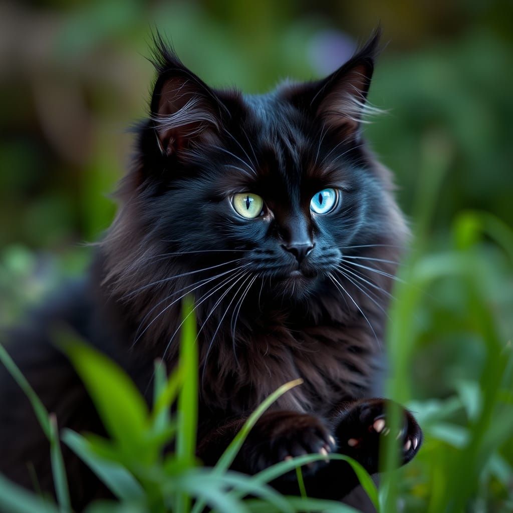 Mystical Reiki Cat with Heterochromia