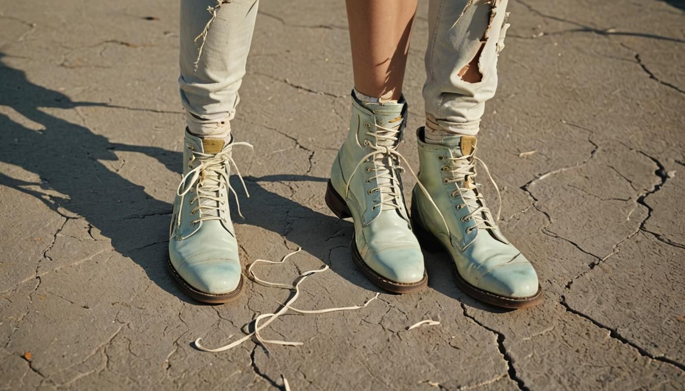 Surrealist Shoe with Centipede Laces, in Dali Style