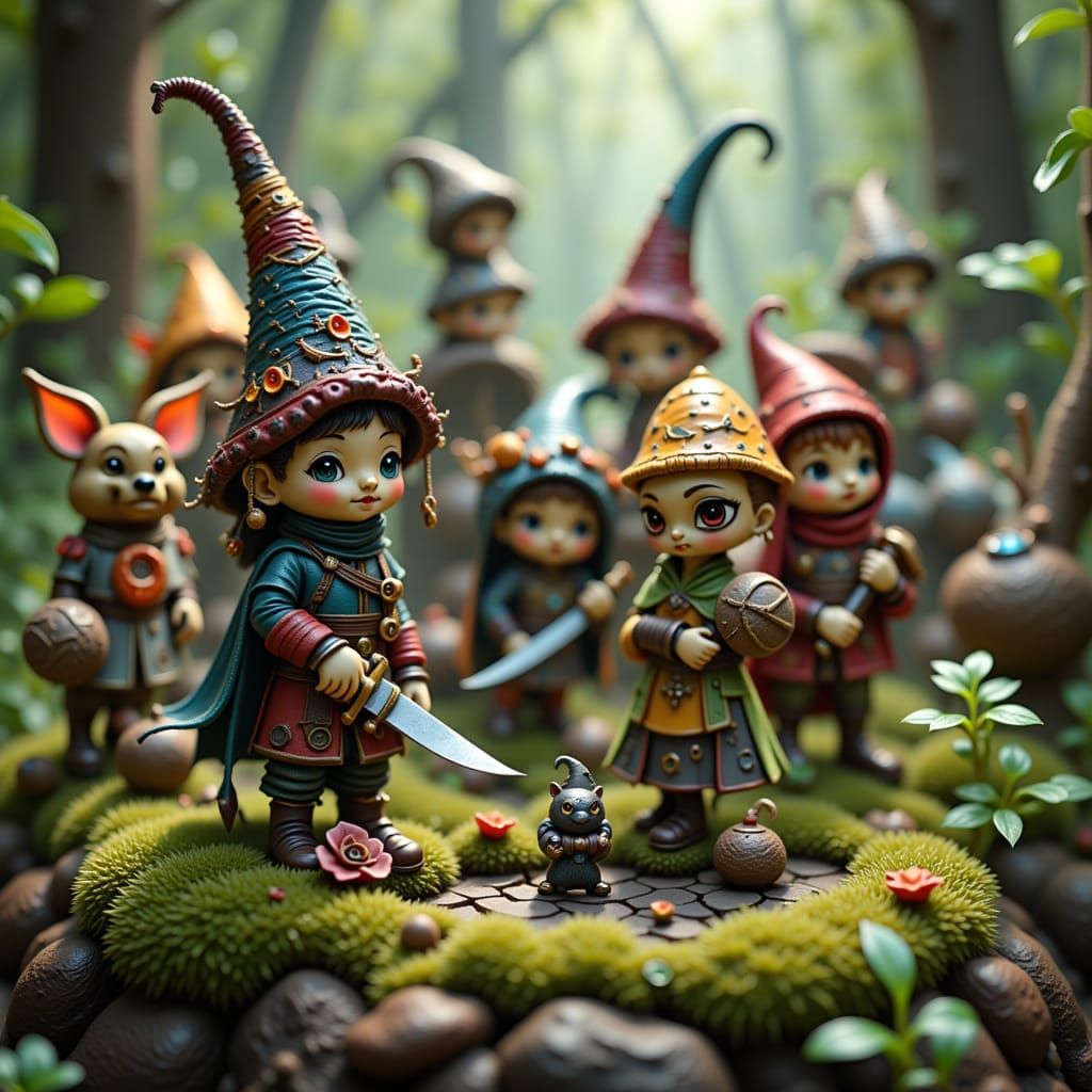 Medieval Chess Game in Enchanted Forest