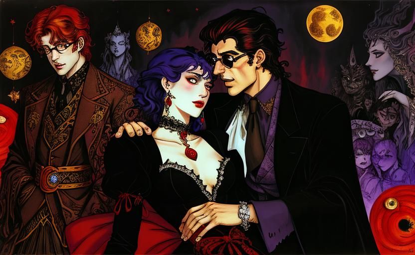Elegant Vampires in Dark Fantasy Wonderland