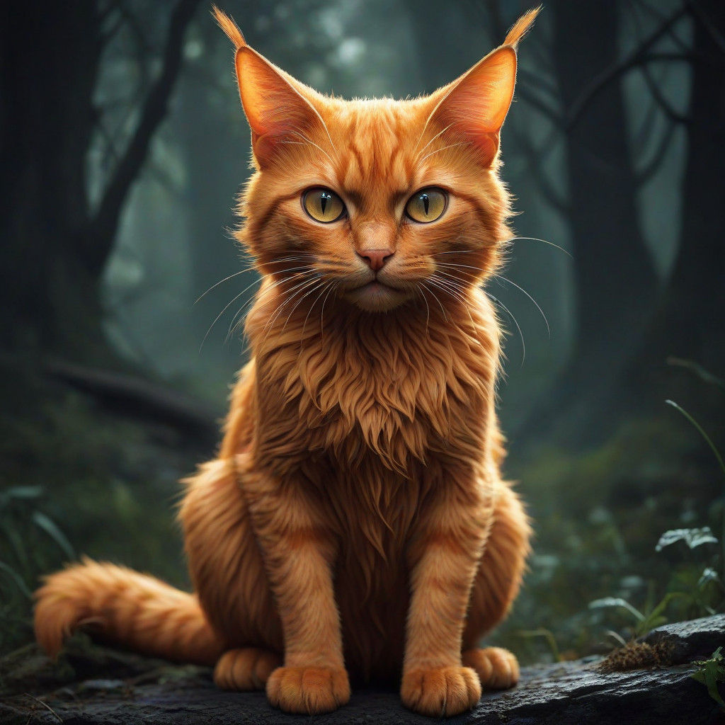 Dark Fantasy Orange Feline Familiar